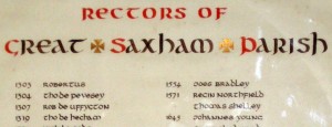 Rectors of Great Saxham Parish - Regin Northfield